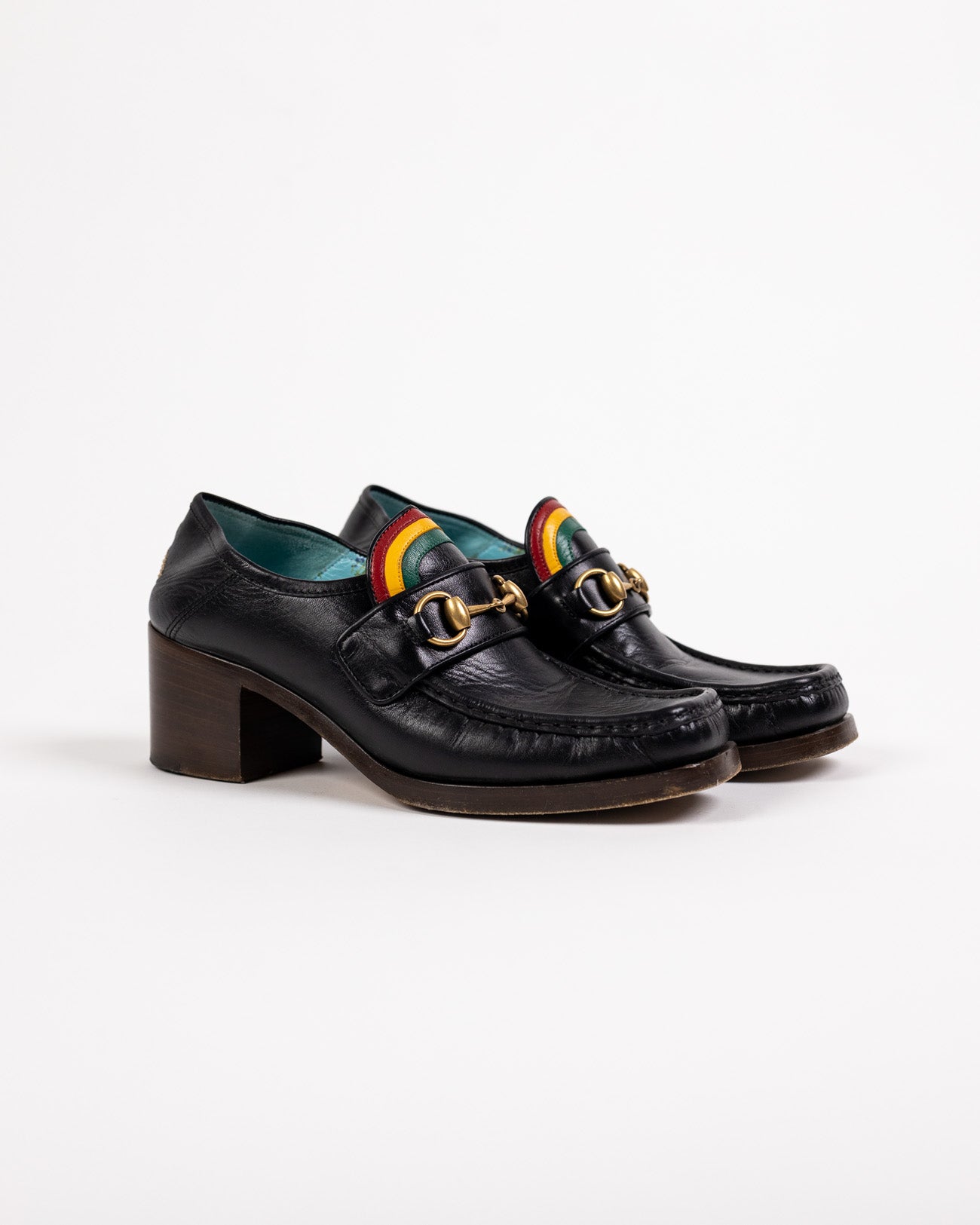 Multi colored Gucci loafers Gucci Black Rainbow Malaga Heel Loafers – Nataliattired main image 4