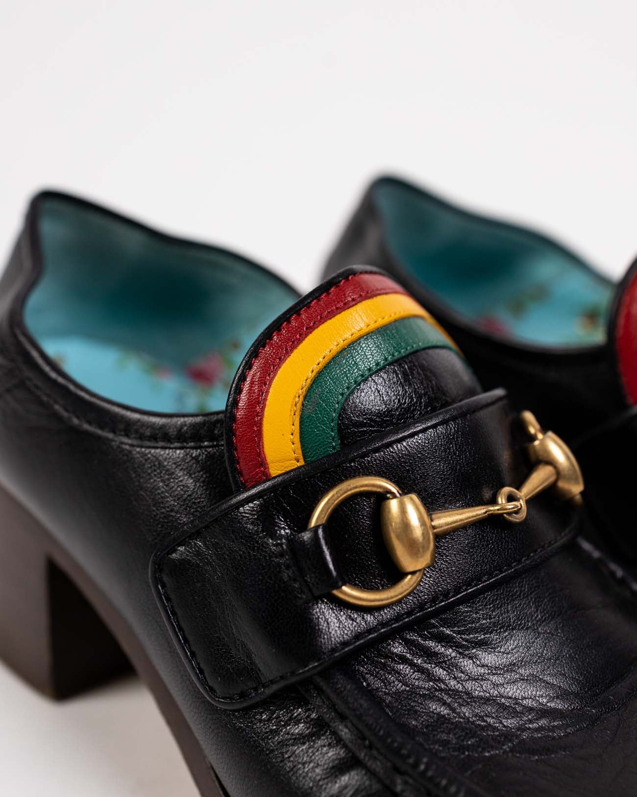 Gucci Black Rainbow Malaga Heel Loafers – Nataliattired display picture 1