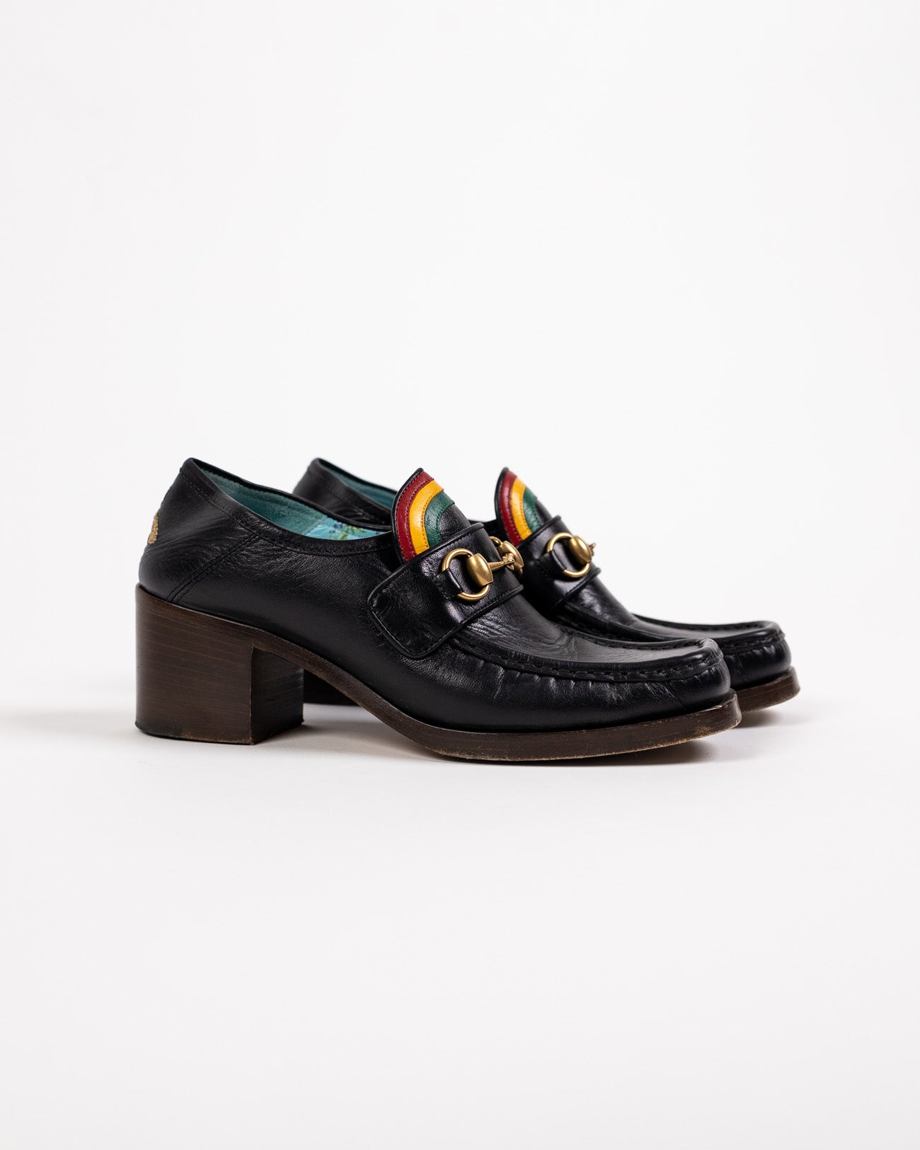 Gucci Black Rainbow Malaga Heel Loafers – Nataliattired display picture 2